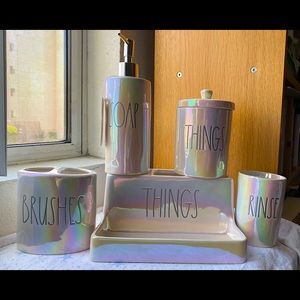 Rae Dunn Iridescent bathroom set